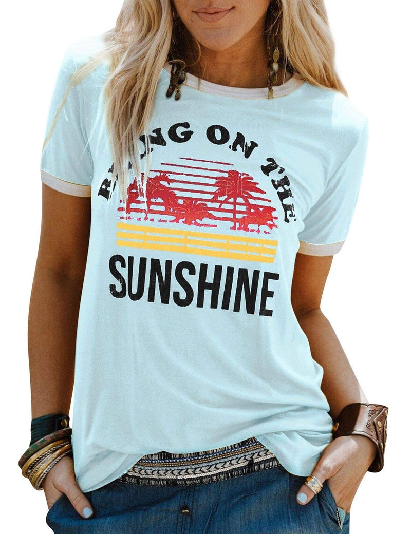 Nlife Bring On The Sunshine Graphic Long Sleeves Tees Blouses for Women Tops Sweaters for Women - Image 1